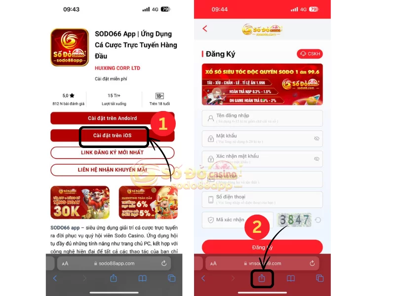 hướng dẫn tải sodo66 app ios bước 1 và 2